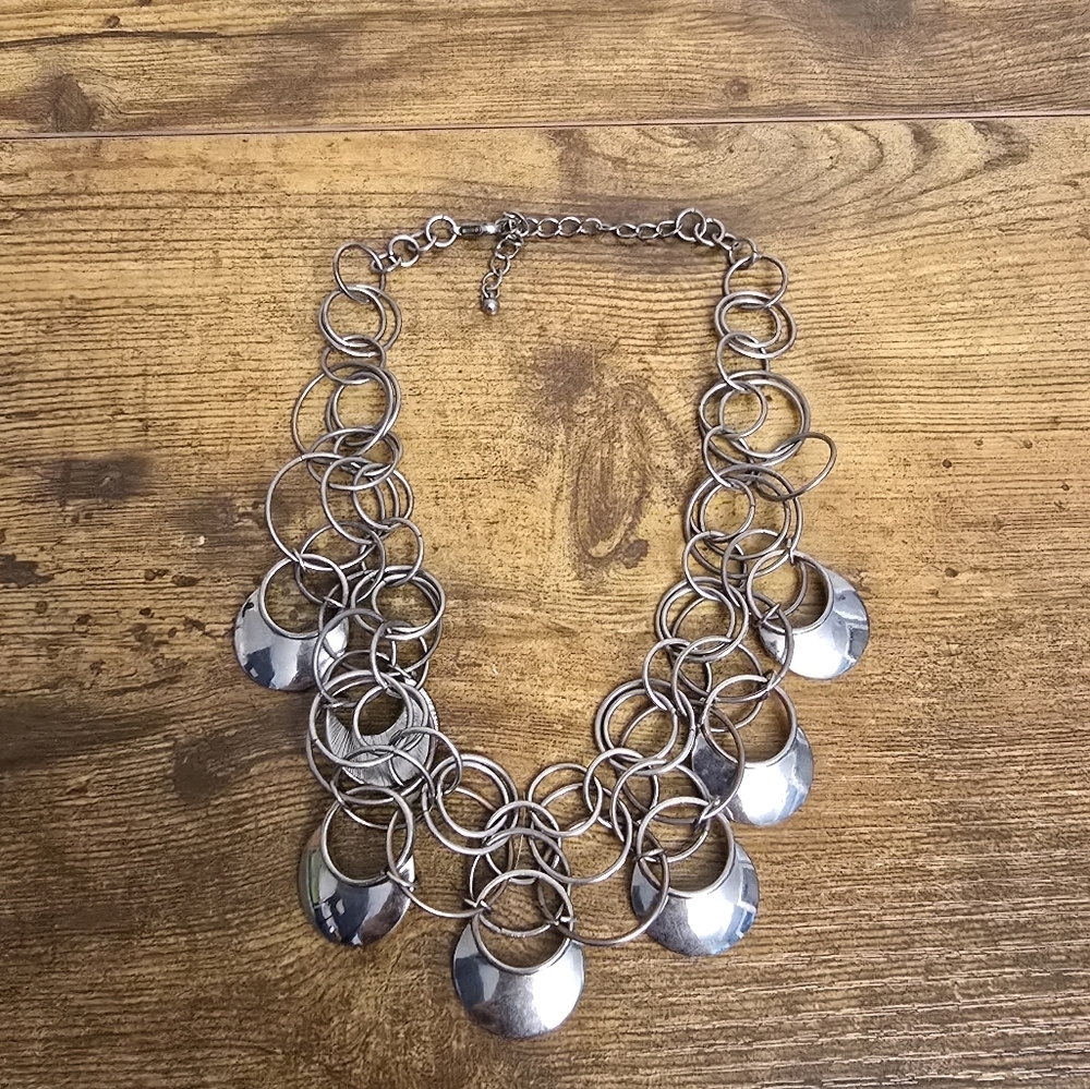 Chic Silvertone Statement Necklace